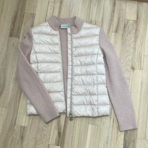 Moncler girl’s mixed media jacket (knit and puffer jacket)